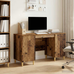 Desk with Shelf 142.5 x 50 x 75 cm Engineered Wood Old wood