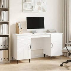 Desk 142.5 x 50 x 75 cm Engineered Wood High gloss white