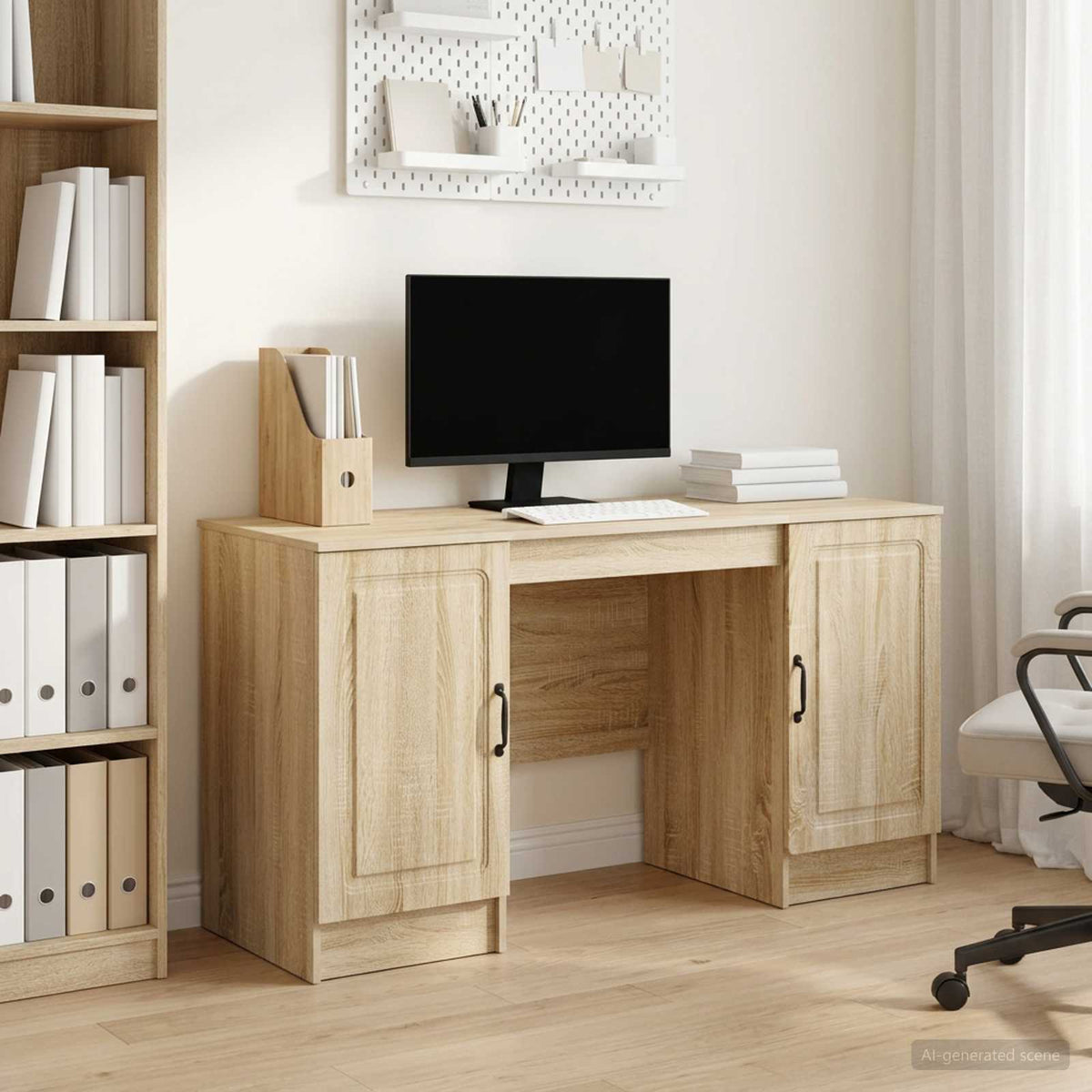 Desk 142.5 x 50 x 75 cm Engineered Wood Sonoma oak