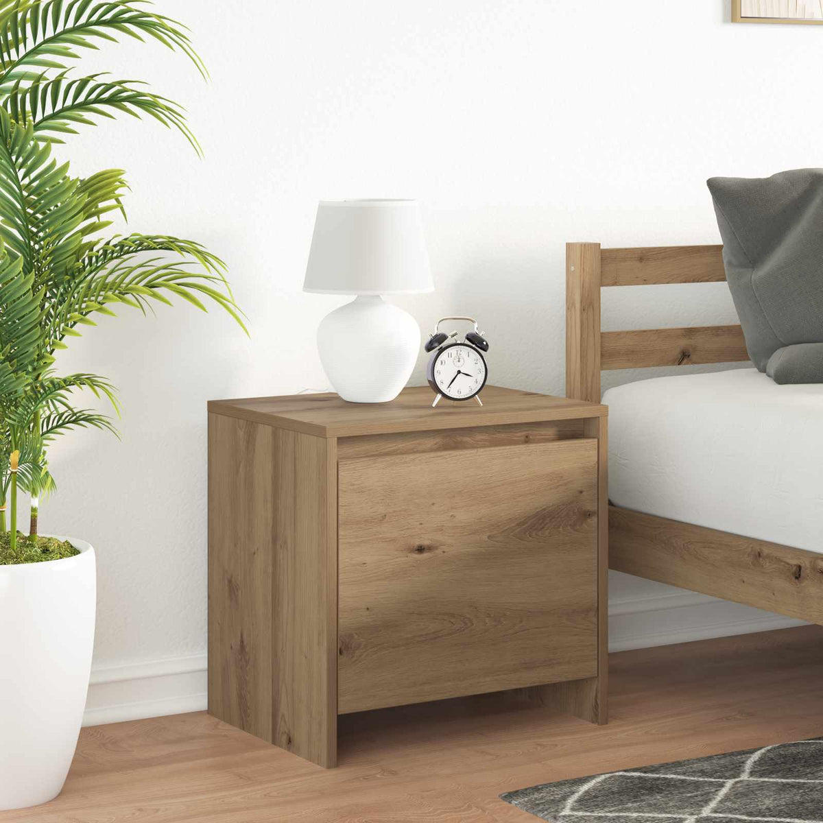 Bedside Cabinet Engineered Wood in Artisan Oak