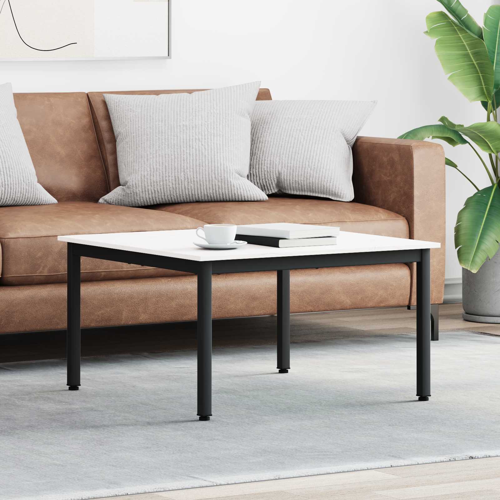 Coffee Table Solid Pine Wood White 80 cm 45 cm 80 cm