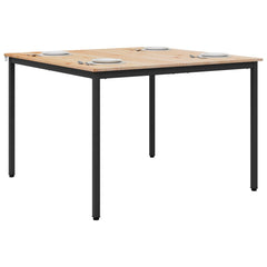 vidaXL Dining Table Natural 110 x 110 x 75 cm Solid Pine Wood 3