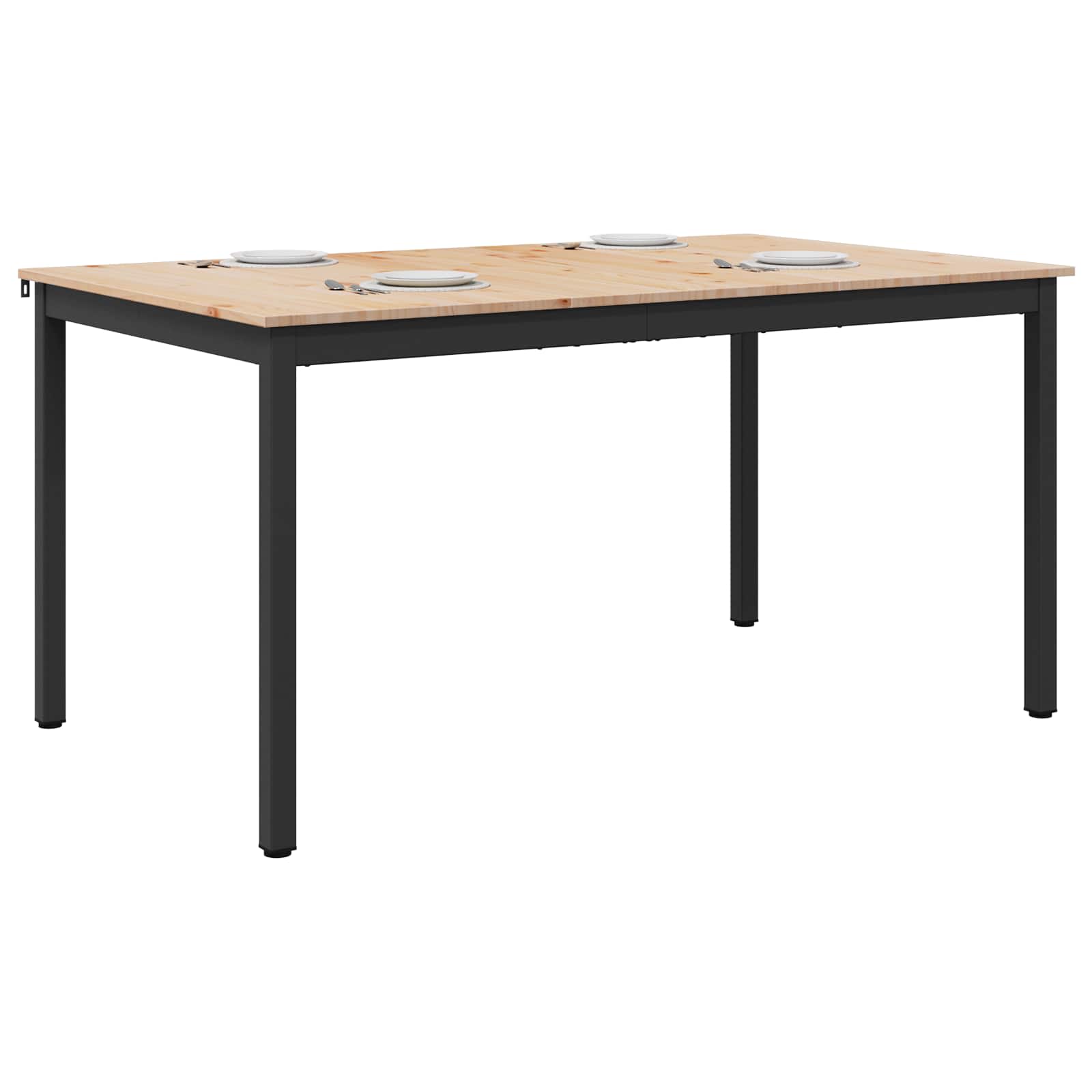 vidaXL Dining Table Natural 140 x 80 x 75 cm Solid Pine Wood 3