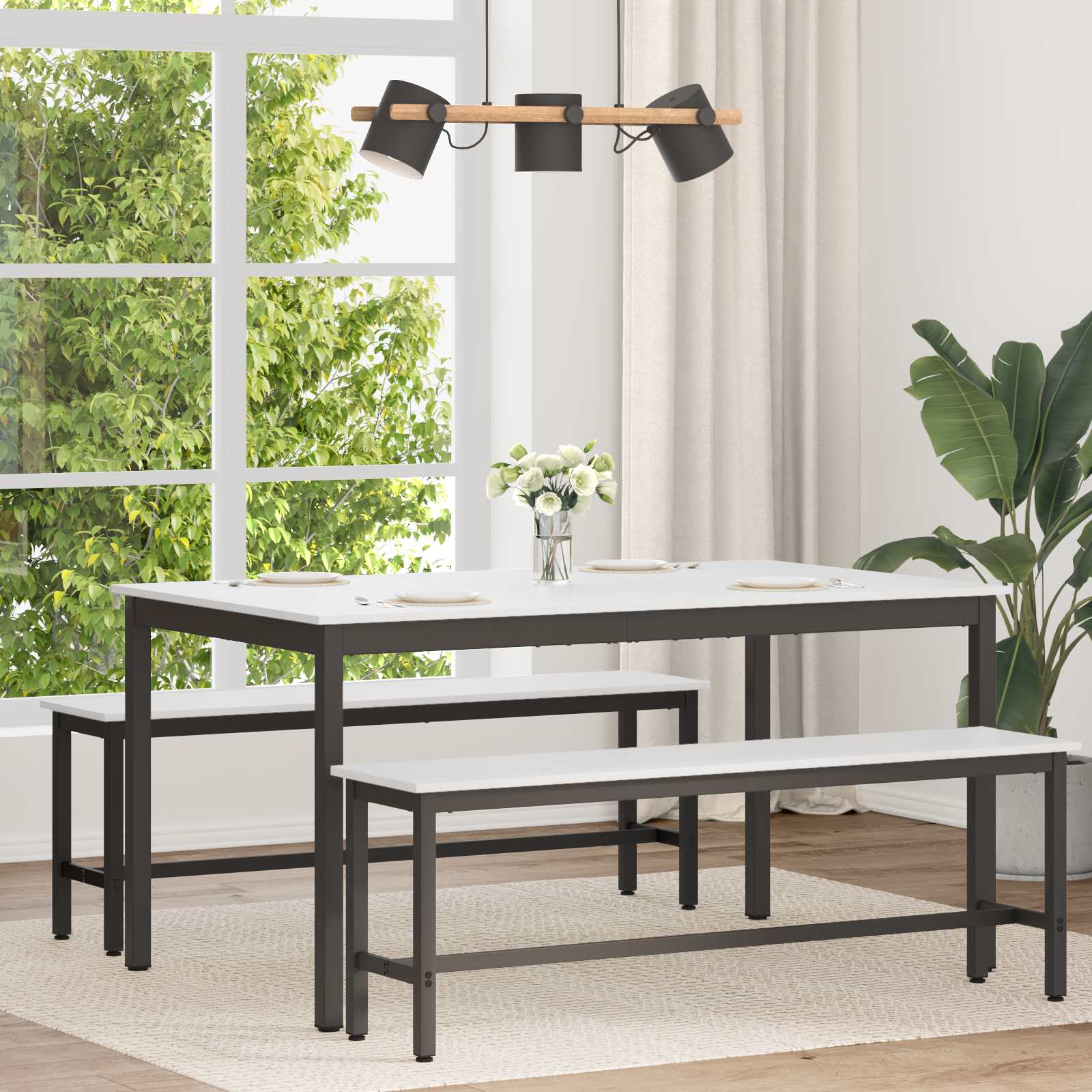 vidaXL Dining Table White 150 x 90 x 75 cm Solid Pine Wood 1