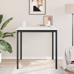 vidaXL Bar Table White 110 x 110 x 105 cm Solid Pine Wood 4