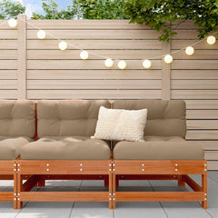 Garden Solid Pine Wood Wax Brown 62 x 62 x 70.5 cm Wax Brown Pinewood Armless loveseat