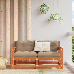 Garden Solid Pine Wood Wax Brown 62 x 62 x 70.5 cm Wax Brown Pinewood Loveseat with armrests