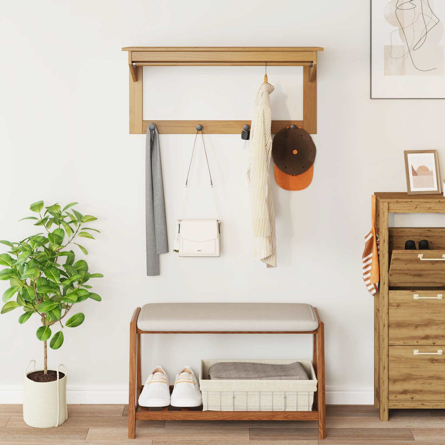Coat Rack HILL 90 x 35 x 41.5 cm Honey brown