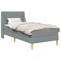 vidaXL Bed Frame with Mattress Light Grey 90 x 190 cm Fabric 2