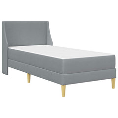 vidaXL Bed Frame with Mattress Light Grey 90 x 190 cm Fabric 3