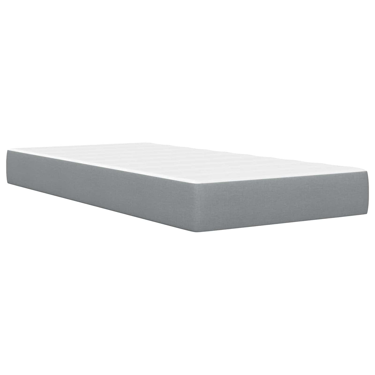 vidaXL Bed Frame with Mattress Light Grey 90 x 190 cm Fabric 5