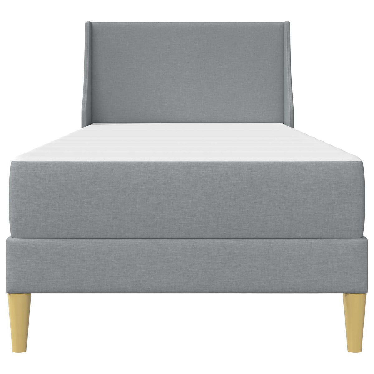 vidaXL Bed Frame with Mattress Light Grey 90 x 190 cm Fabric 6