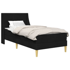 vidaXL Bed Frame with Mattress with Headboard Black 90 x 190 cm Fabric 2