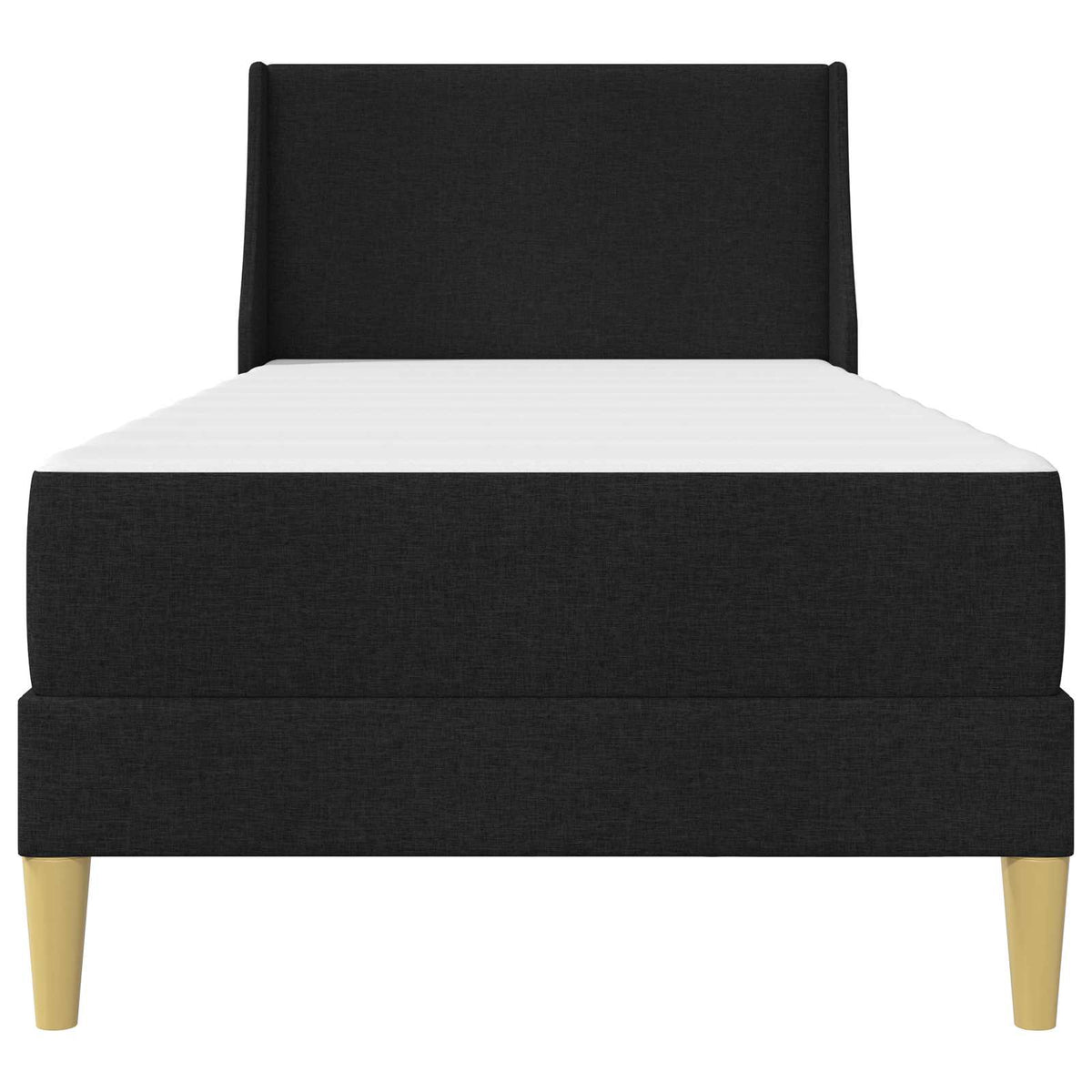 vidaXL Bed Frame with Mattress with Headboard Black 90 x 190 cm Fabric 6