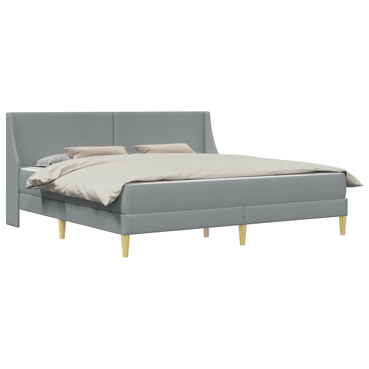 vidaXL Bed Frame with Mattress Light Grey 180 x 200 cm Fabric 2