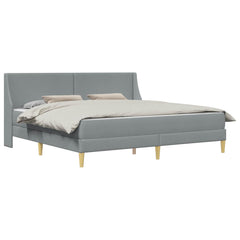 vidaXL Bed Frame with Mattress Light Grey 180 x 200 cm Fabric 2