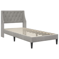 vidaXL Bed Frame with Mattress Light Grey 90 x 190 cm Velvet 4