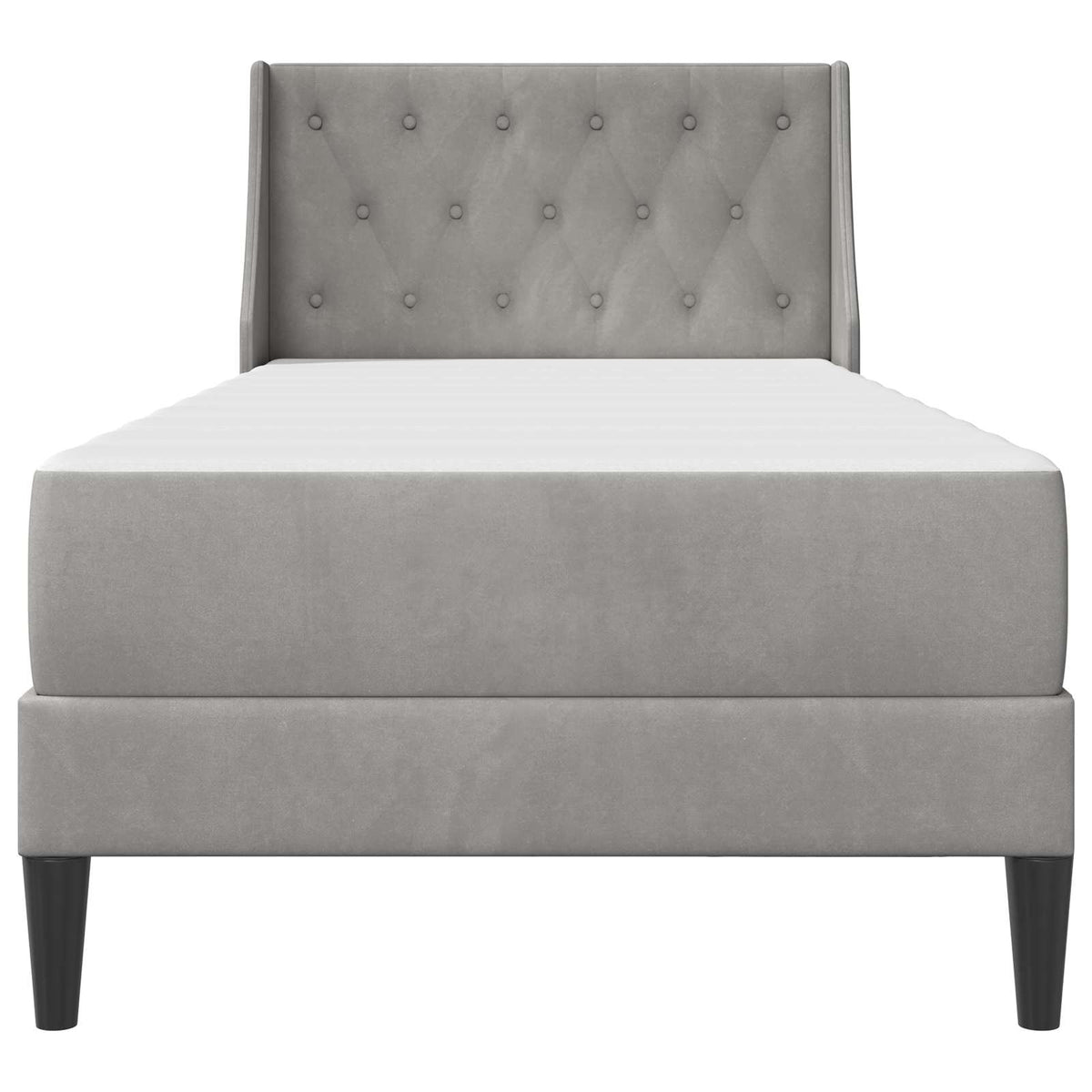 vidaXL Bed Frame with Mattress Light Grey 90 x 190 cm Velvet 6