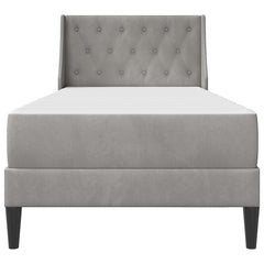 vidaXL Bed Frame with Mattress Light Grey 90 x 190 cm Velvet 6