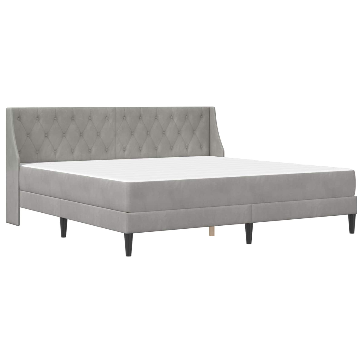 vidaXL Bed Frame with Mattress Light Grey 180 x 200 cm Velvet 3