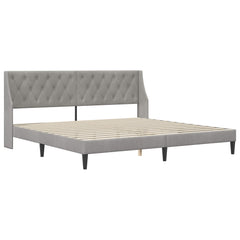 vidaXL Bed Frame with Mattress Light Grey 180 x 200 cm Velvet 4