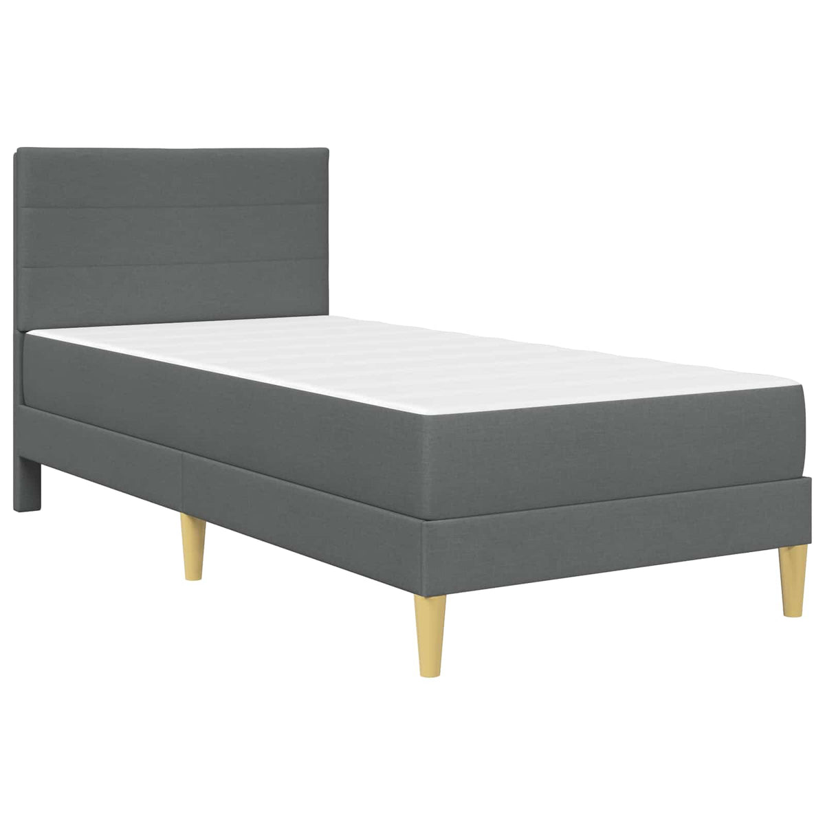 Bed Frame with Mattress 90 x 190 cm Fabric Dark grey 3FT Single