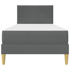 Bed Frame with Mattress 90 x 190 cm Fabric Dark grey 3FT Single