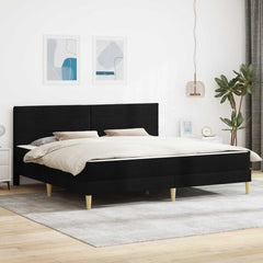 Bed Frame with Mattress 90 x 190 cm Fabric Black 6FT Super King Size