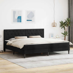 Bed Frame with Mattress 90 x 190 cm Velvet Black 6FT Super King Size