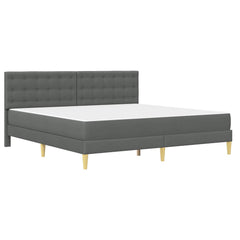 vidaXL Bed Frame with Mattress Dark Grey Fabric 3