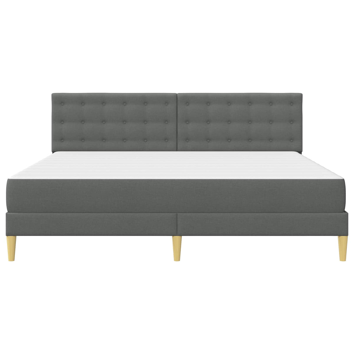 vidaXL Bed Frame with Mattress Dark Grey Fabric 6