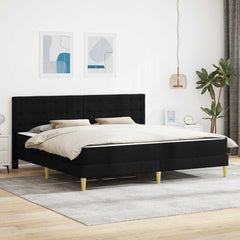 Bed Frame with Mattress 90 x 190 cm Fabric Black 6FT Super King Size