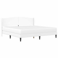 Bed Frame with Mattress 90 x 190 cm Faux Leather White 6FT Super King Size