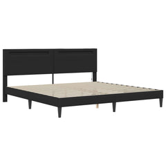 Bed Frame with Mattress 180 x 200 cm Faux Leather Black