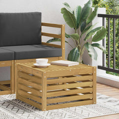 Outdoor Solid Acacia Wood 59 x 59 x 37 cm Whitewash Table