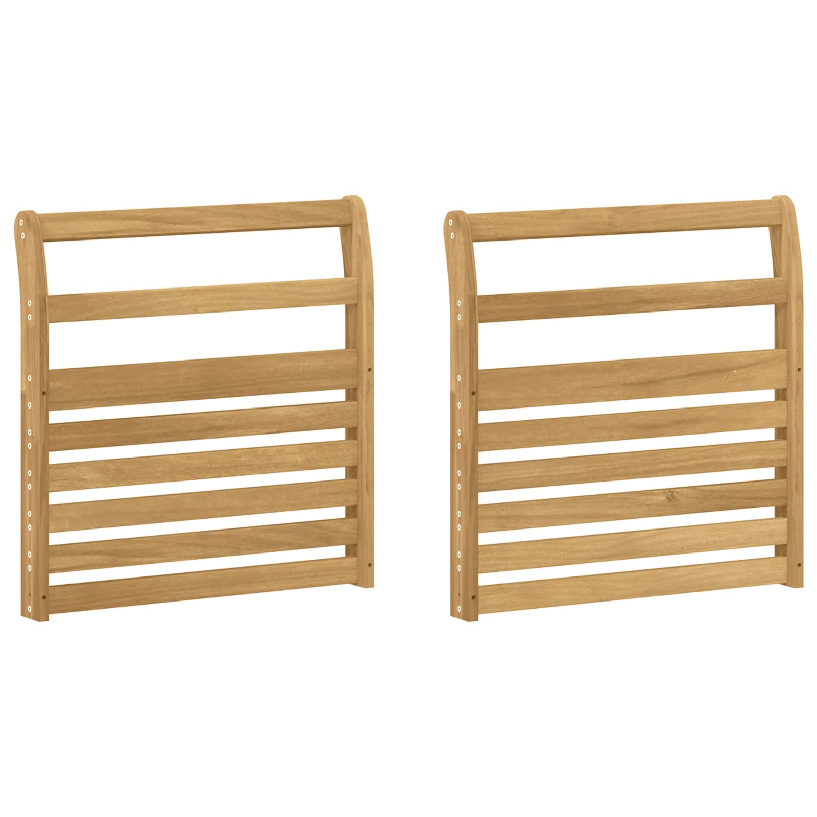 vidaXL Armrests Module 2 pcs White 58.5 x 8 x 60 cm Solid Acacia Wood 2