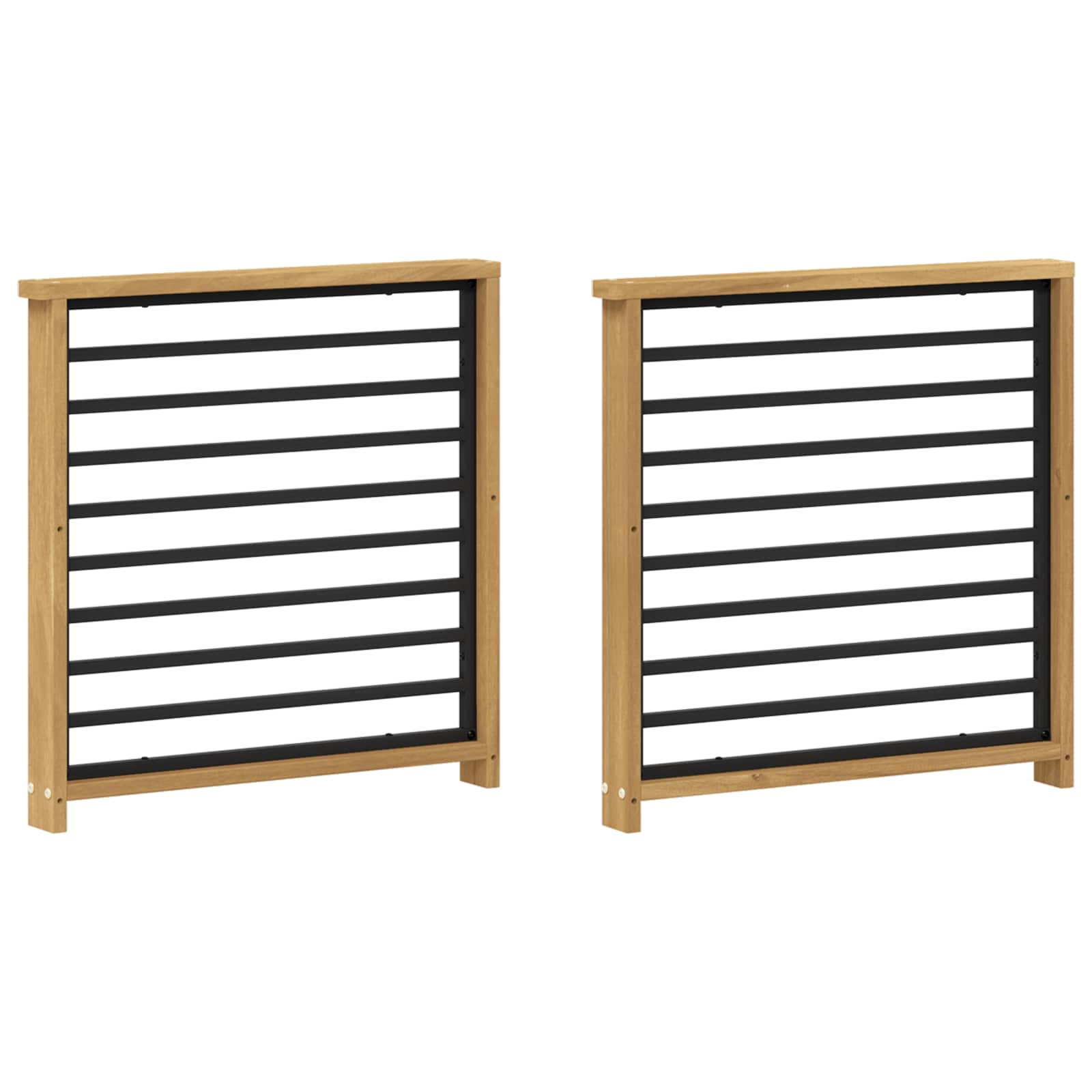 vidaXL Armrests Module 2 pcs White 60 x 6 x 61 cm Solid Acacia Wood 2
