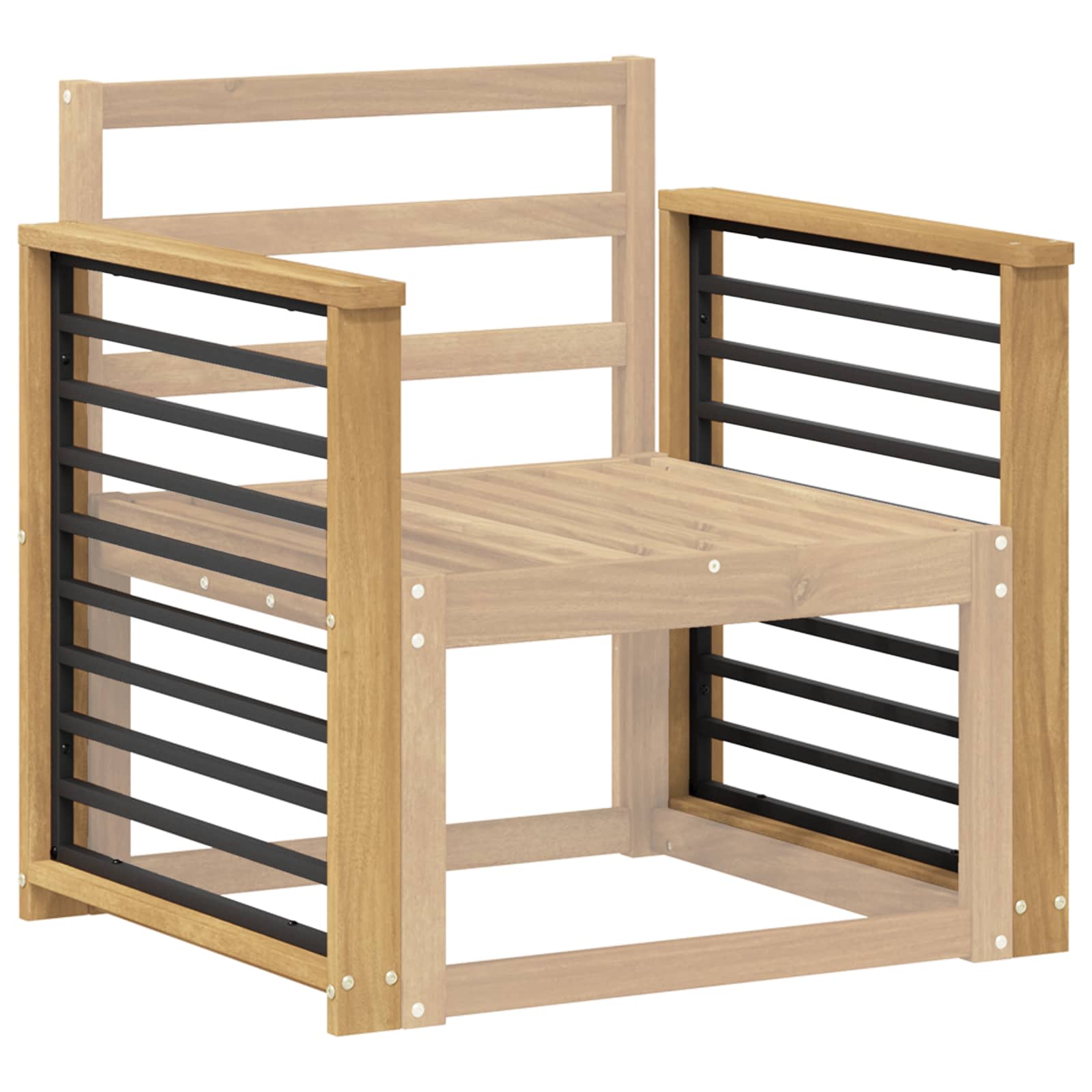 vidaXL Armrests Module 2 pcs White 60 x 6 x 61 cm Solid Acacia Wood 3