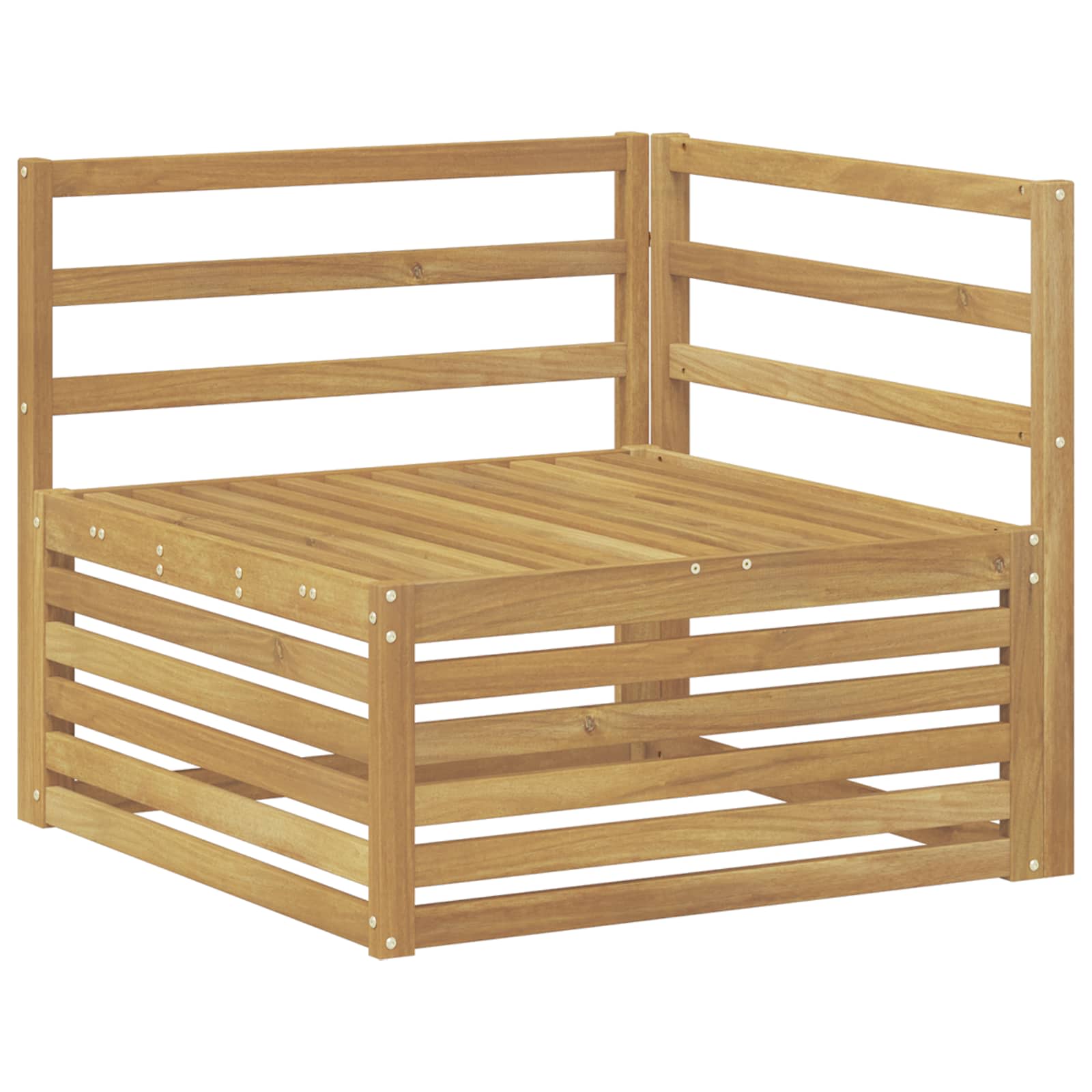 vidaXL Outdoor Corner Sofa Solid Acacia Wood White 83 x 83 x 73 cm 2