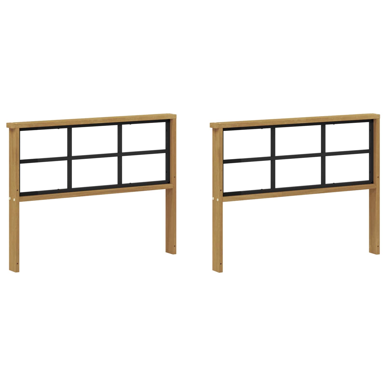 vidaXL Armrests Module 2 pcs White 80 x 6 x 61 cm Solid Acacia Wood 2