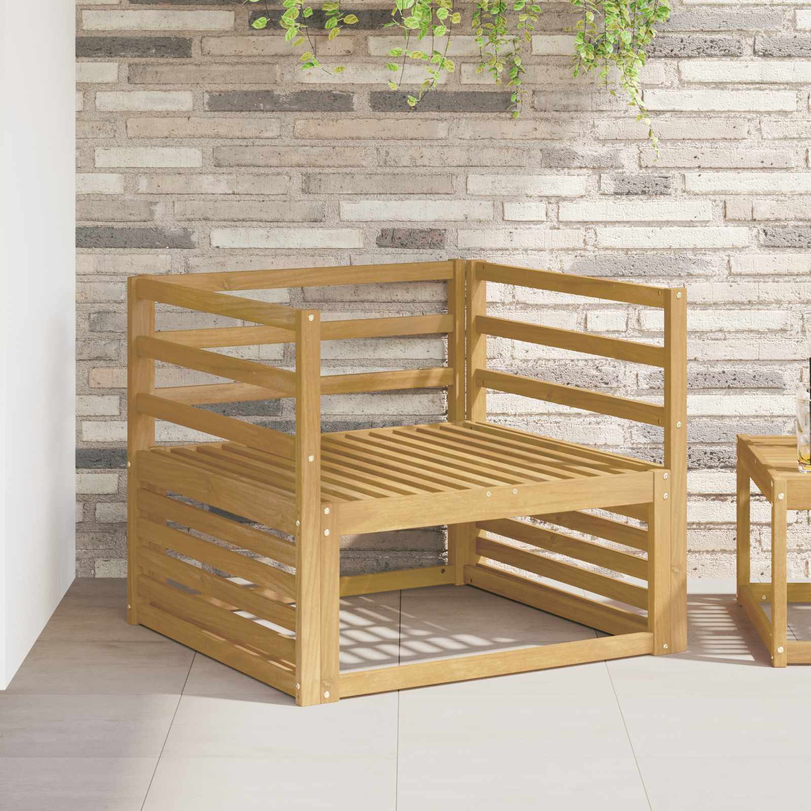 vidaXL Armrests Module 2 pcs White 79 x 4 x 73 cm Solid Acacia Wood 1