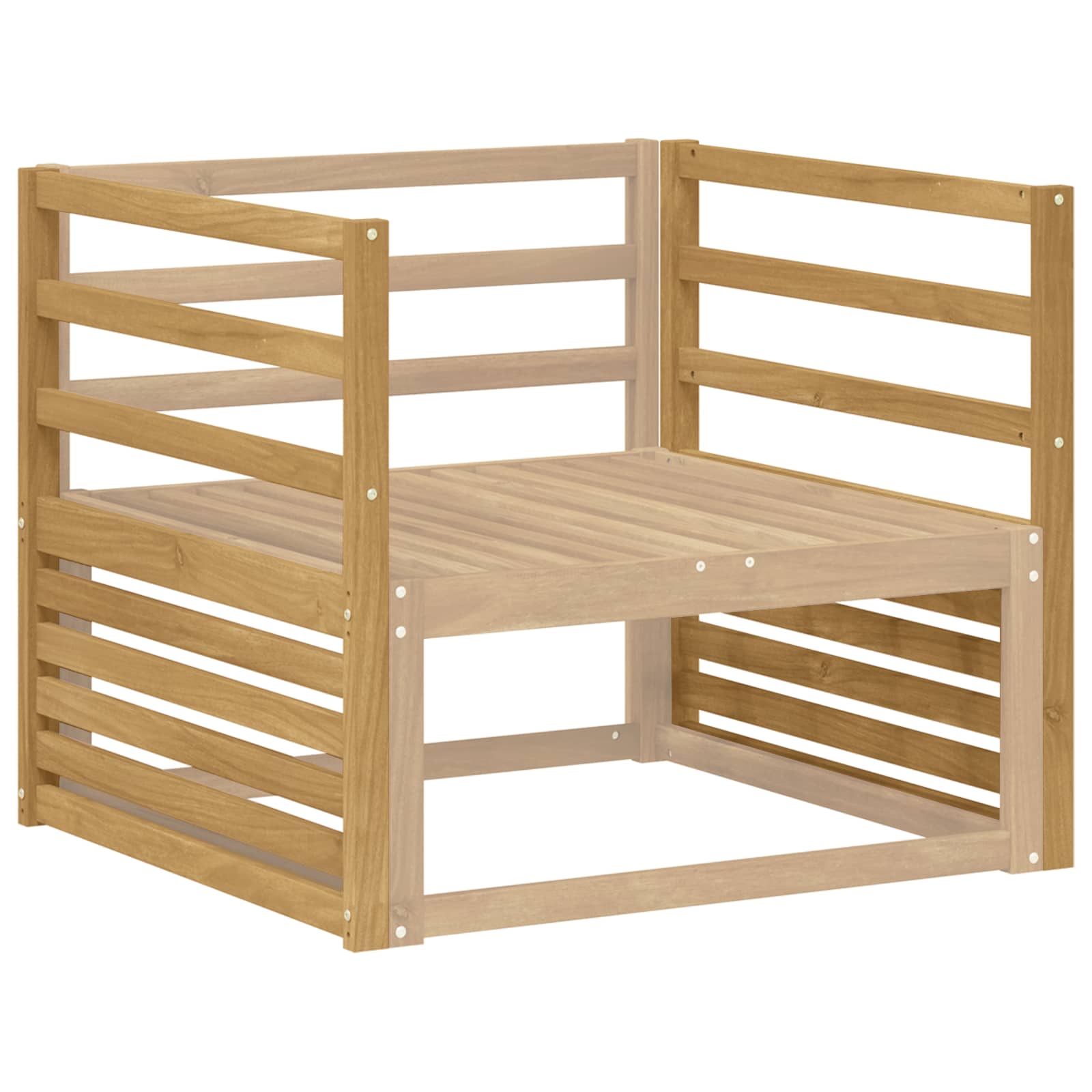 vidaXL Armrests Module 2 pcs White 79 x 4 x 73 cm Solid Acacia Wood 3