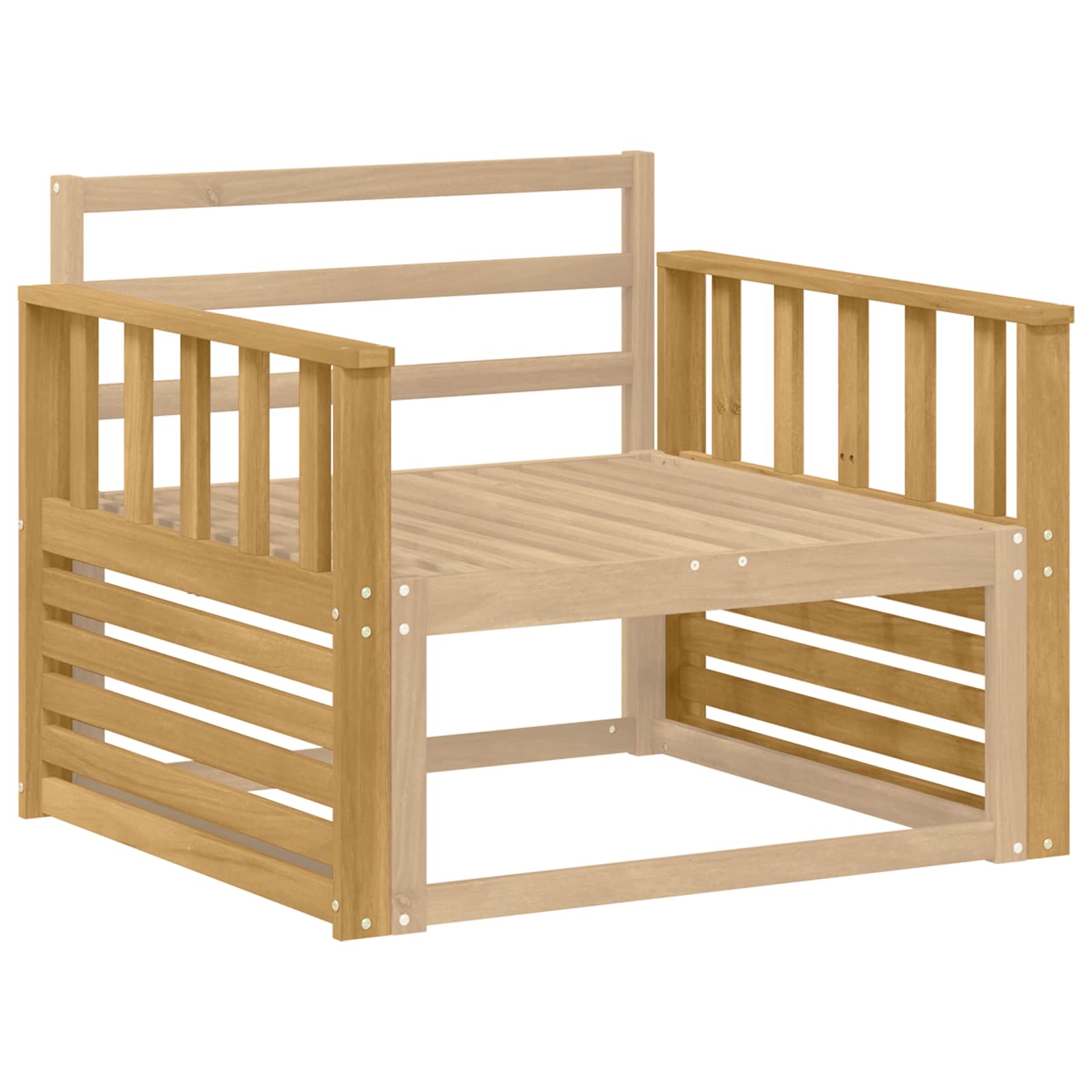 vidaXL Armrests Module 2 pcs White 80 x 6 x 61 cm Solid Acacia Wood 3