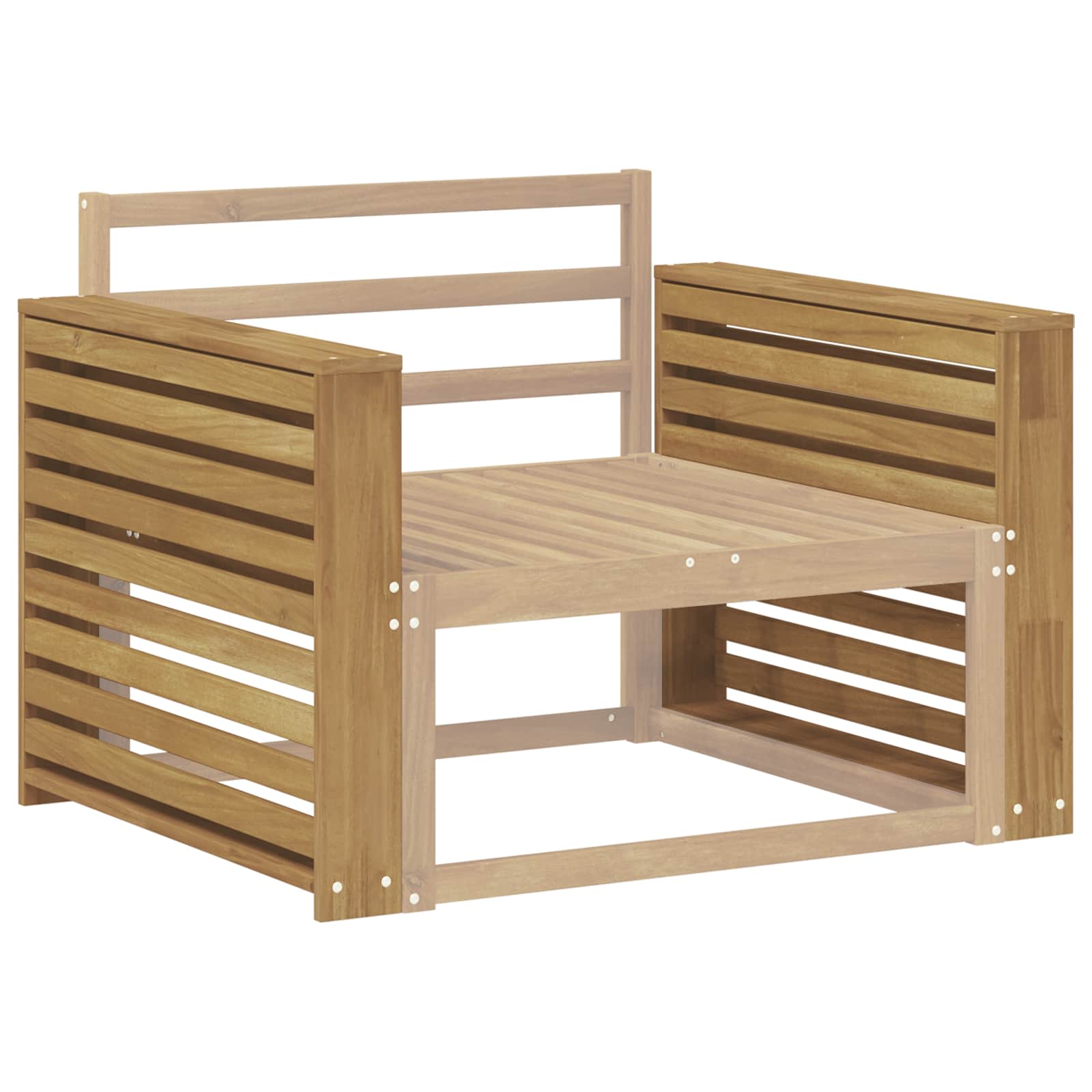 vidaXL Armrests Module 2 pcs White 78.5 x 10 x 61 cm Solid Acacia Wood 3