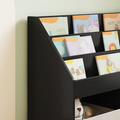 Kids Bookshelf 72.5 x 29.5 x 69 cm Engineered Wood Black