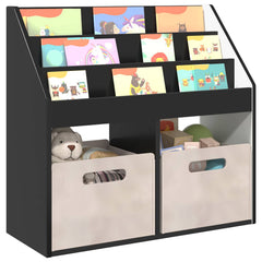 Kids Bookshelf 72.5 x 29.5 x 69 cm Engineered Wood Black