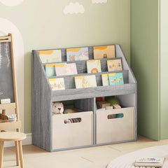 Kids Bookshelf 72.5 x 29.5 x 69 cm Engineered Wood Grey sonoma