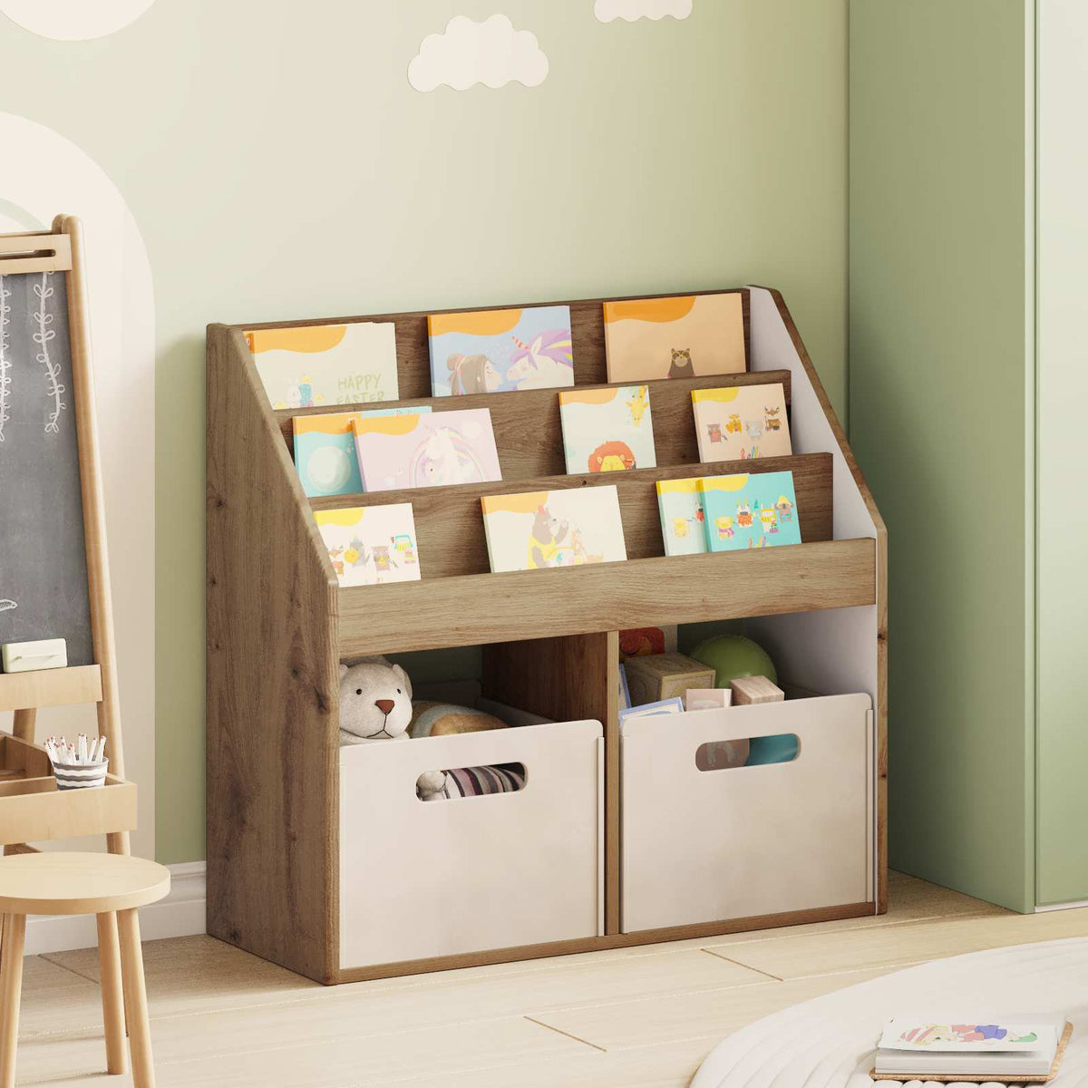 Kids Bookshelf 72.5 x 29.5 x 69 cm Engineered Wood Artisan oak