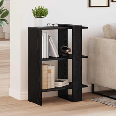 vidaXL Bookshelf 2-Tier 52 x 25 x 71.5 cm Engineered Wood Black Oak 4