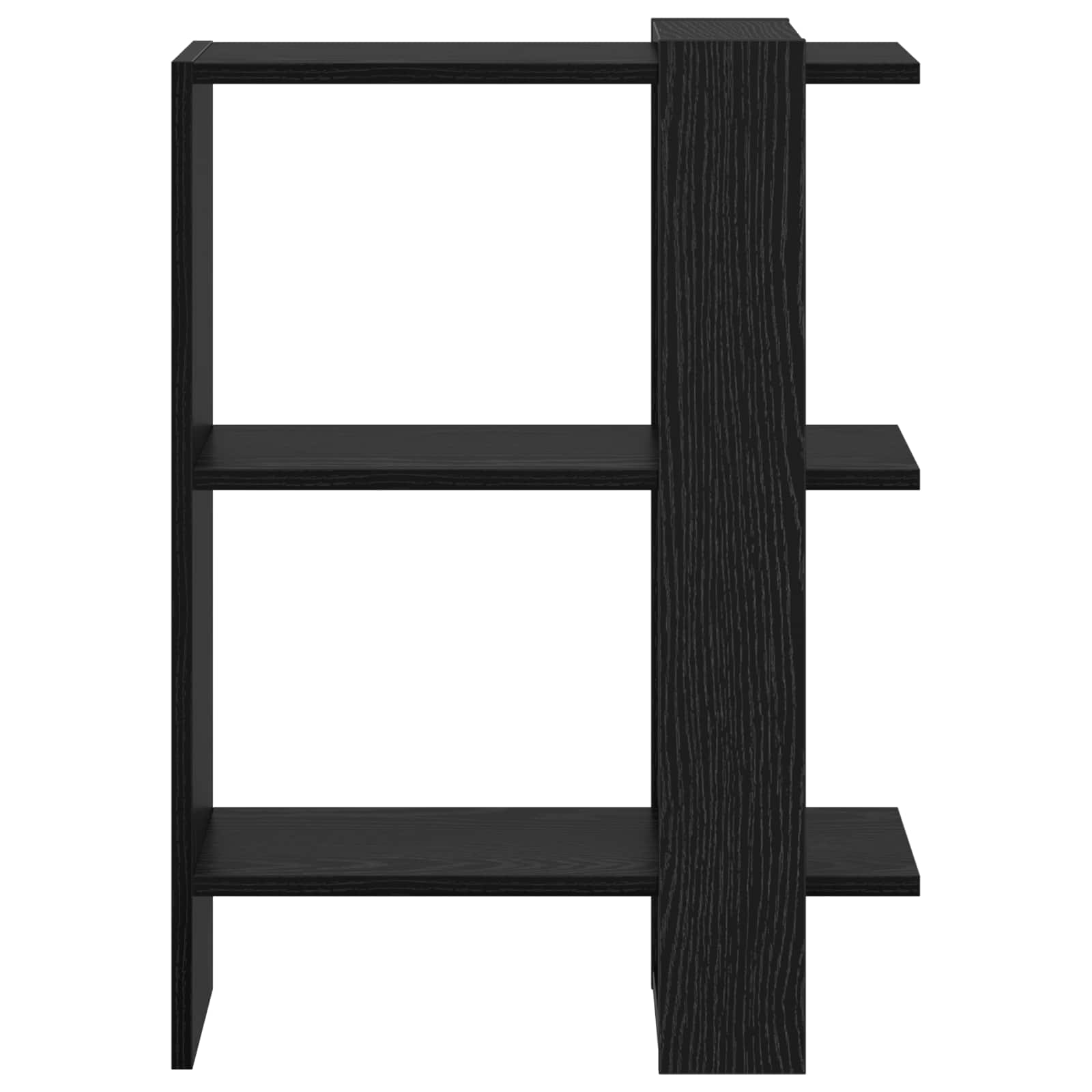 vidaXL Bookshelf 2-Tier 52 x 25 x 71.5 cm Engineered Wood Black Oak 5